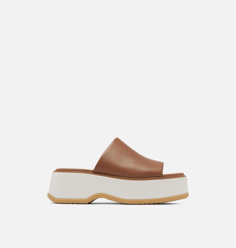 DAYSPRING Slide Women's Platform Sandal, Color: Velvet Tan, Chalk, image 1