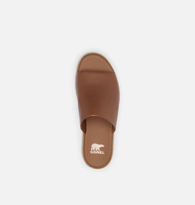 DAYSPRING Slide Women's Platform Sandal, Color: Velvet Tan, Chalk, image 4