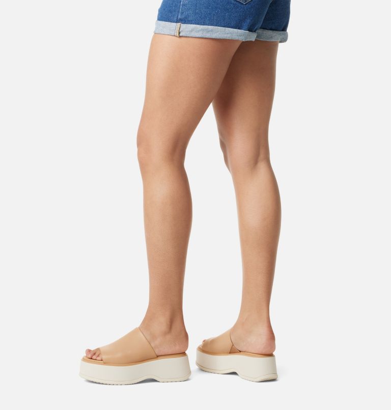 DAYSPRING Slide Women's Flatform Sandal, Color: Honest Beige, Chalk, image 8