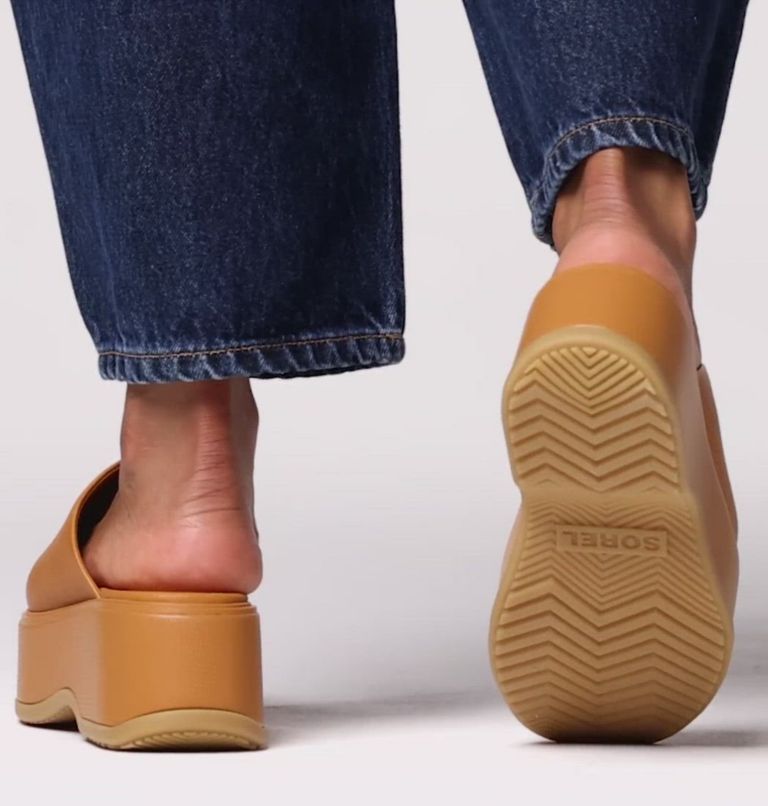 DAYSPRING Slide Women's Platform Sandal, Color: Canyon Gold, Gum 16