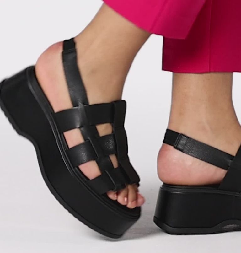 DAYSPRING Slingback Fisherman Women's Platform Sandal, Color: Black, Black