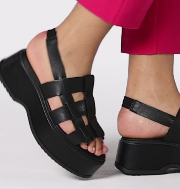 DAYSPRING Slingback Women's Flatform Sandal, Color: Black, Black