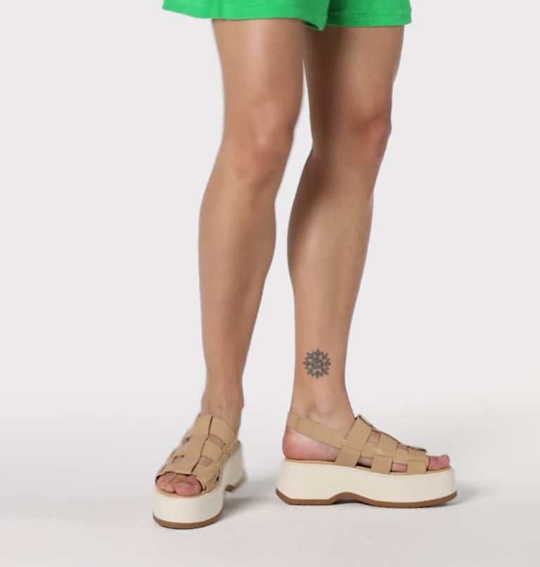 DAYSPRING Slingback Women's Flatform Sandal, Color: Honest Beige, Chalk