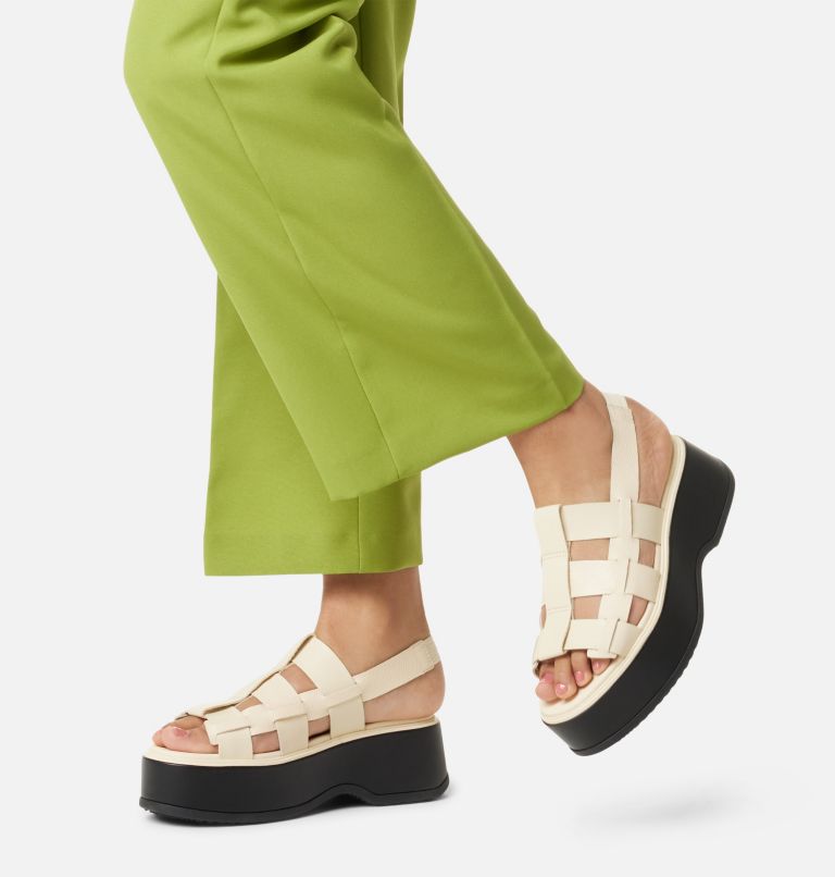 DAYSPRING Slingback Women's Flatform Sandal, Color: Honey White, Black, image 8