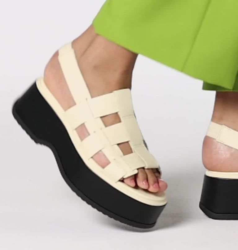 DAYSPRING Slingback Women's Flatform Sandal, Color: Honey White, Black