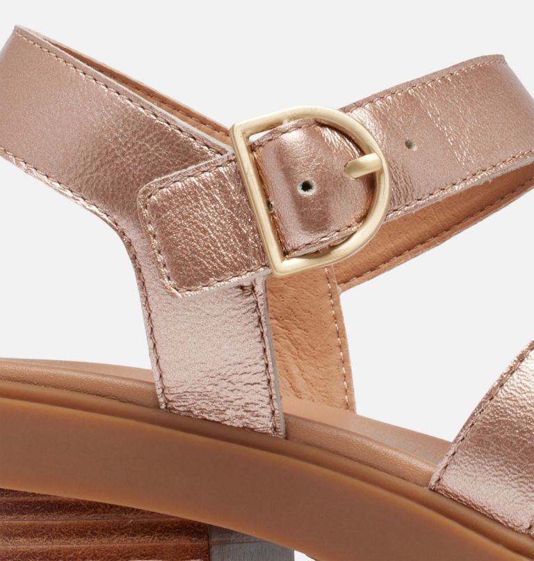 Thumbnail: JOANIE Heel Ankle Strap Women's Sandal, Color: Warm Gold, Gum, image 9