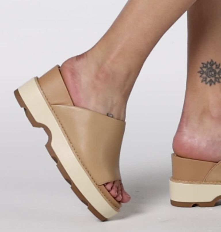 JOANIE IV Slide Women's Wedge Sandal, Color: Honest Beige, Gum