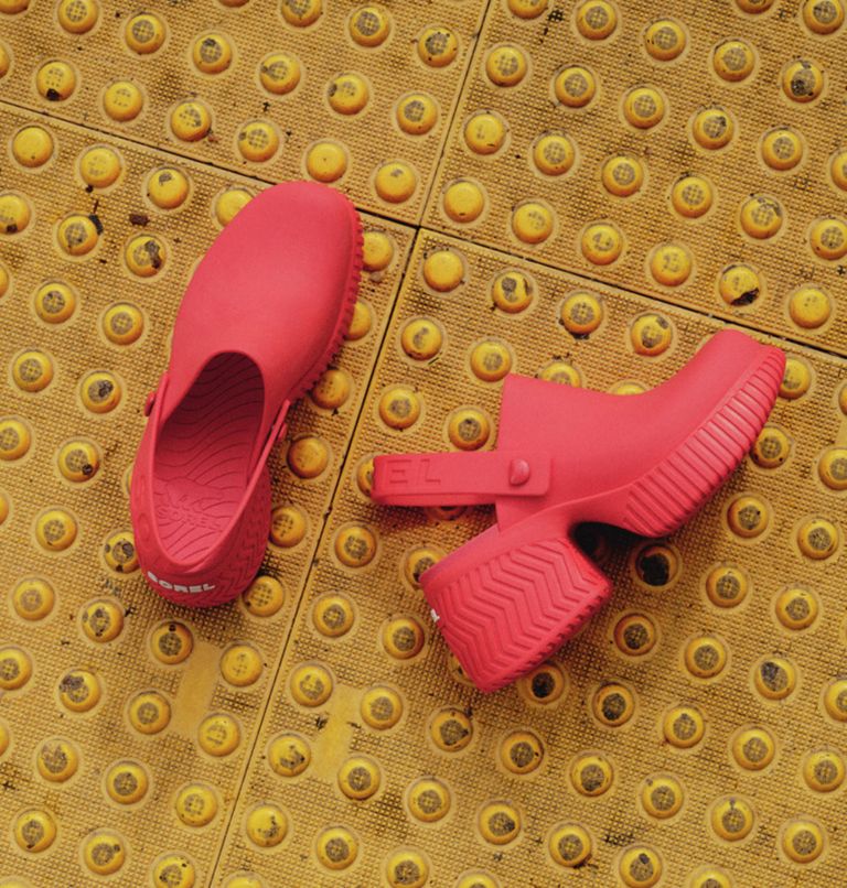 Thumbnail: ONA Streetworks Heel Women's Clog, Color: Red Glo, Sea Salt, image 13