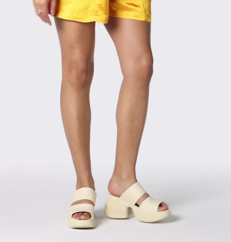 ONA Streetworks Slide Women's Heel Sandal, Color: Honey White, Sea Salt