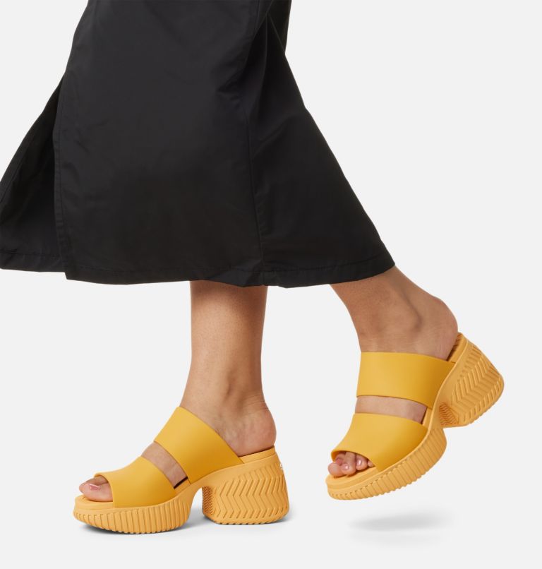Thumbnail: ONA Streetworks Slide Women's Heel Sandal, Color: Yellow Ray, Sea Salt, image 8