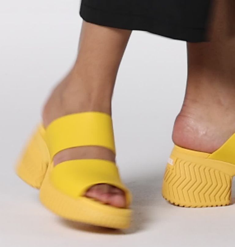 ONA Streetworks Slide Women's Heel Sandal, Color: Yellow Ray, Sea Salt