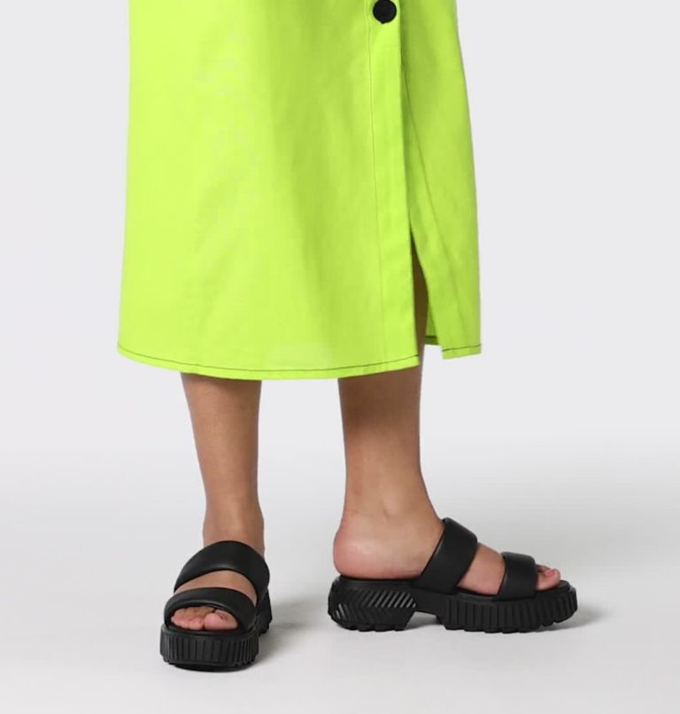 ONA Streetworks Slide Mid Women's Flat Sandal, Color: Black, Chalk