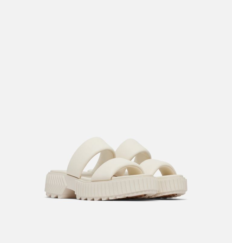 ONA Streetworks Slide Mid Women's Flat Sandal, Color: Chalk, Chalk, image 2