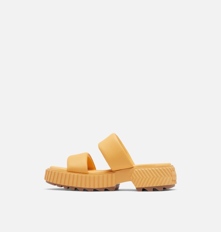 ONA Streetworks Slide Mid Women's Flat Sandal, Color: Yellow Ray, Sea Salt, image 4
