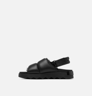 Women's Viibe Slingback Flat Puffy Sandal, Color: Black, Black, image 4