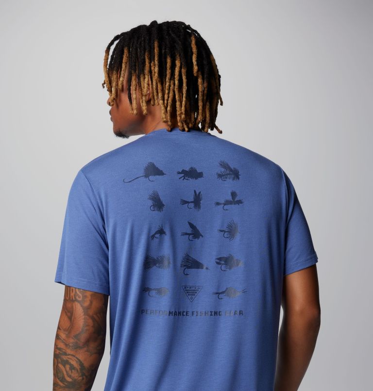 T-shirt technique à manches courtes PFG Uncharted pour homme, Color: Bluebell Fly Box, image 6