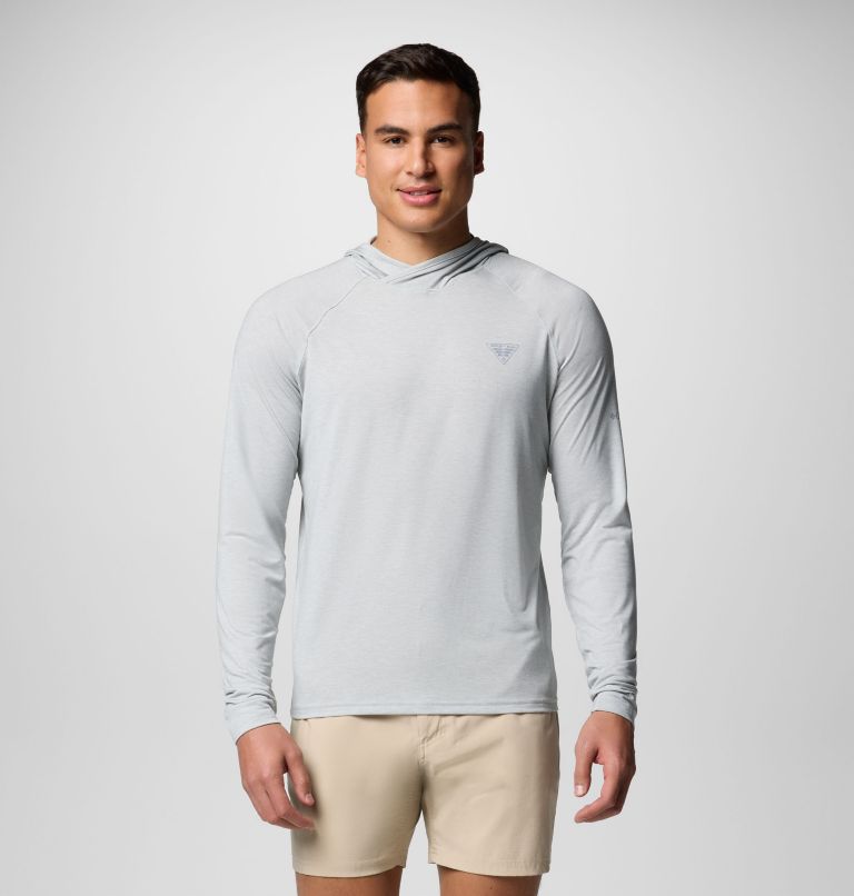 Men's PFG Uncharted Hoodie, Color: Cool Grey Heather, image 1