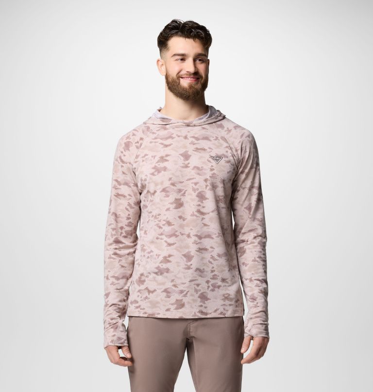 Men's PFG Uncharted Hoodie, Color: Crushed Clay Uncharted Waters, image 1