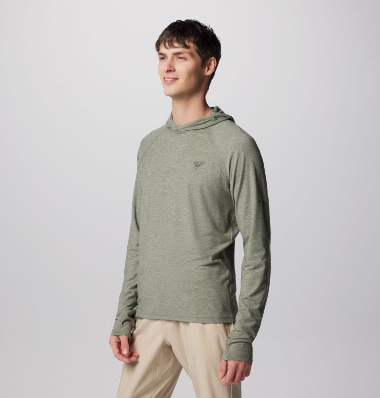 Men's PFG Uncharted Hoodie, Color: Cypress Heather, image 4