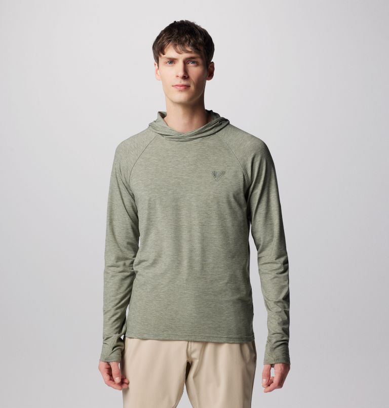 Men's PFG Uncharted Hoodie, Color: Cypress Heather, image 1