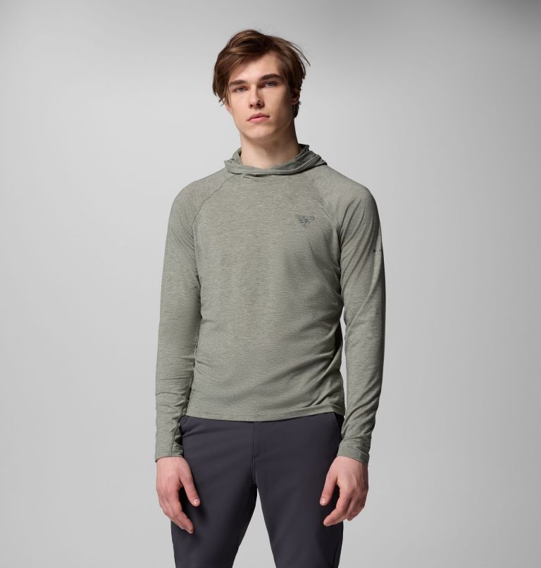 Men's PFG Uncharted Hoodie, Color: Cypress Heather, image 1