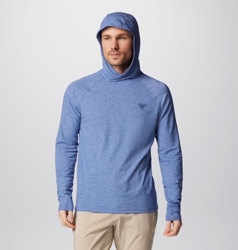 Men's PFG Uncharted Hoodie, Color: Bluebell Heather, image 7