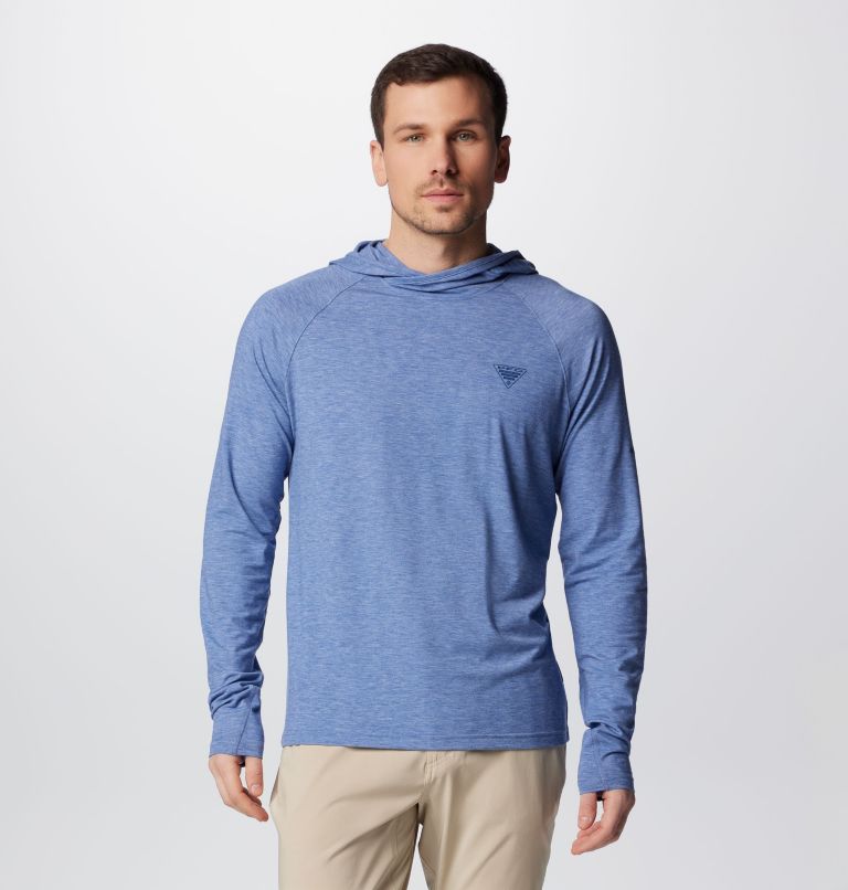 Men's PFG Uncharted Hoodie, Color: Bluebell Heather, image 1