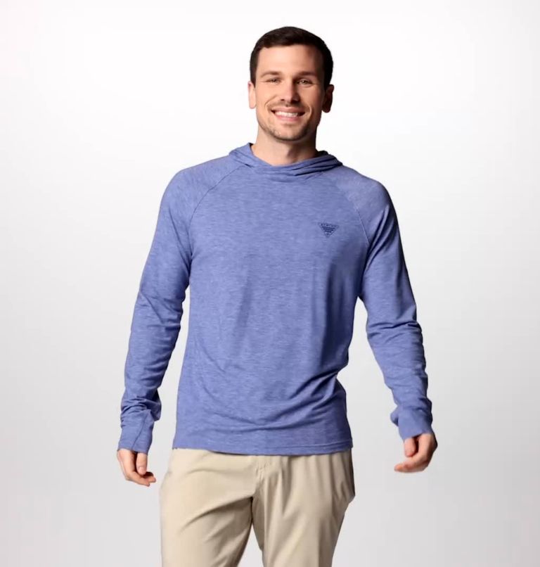 Men's PFG Uncharted Hoodie, Color: Bluebell Heather