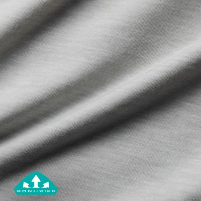 Close up of soft sweat wicking knit fabric.