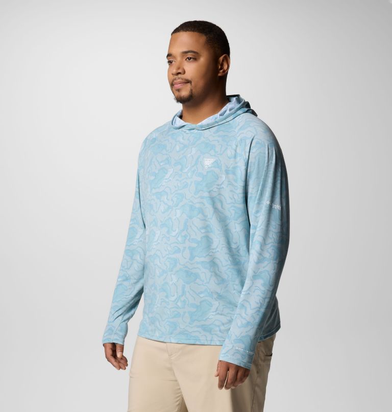 Men's PFG Uncharted Hoodie - Big, Color: Crushed Blue Swamplands, image 3