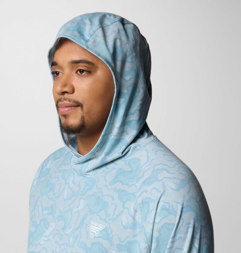 Men's PFG Uncharted Hoodie - Big, Color: Crushed Blue Swamplands, image 4