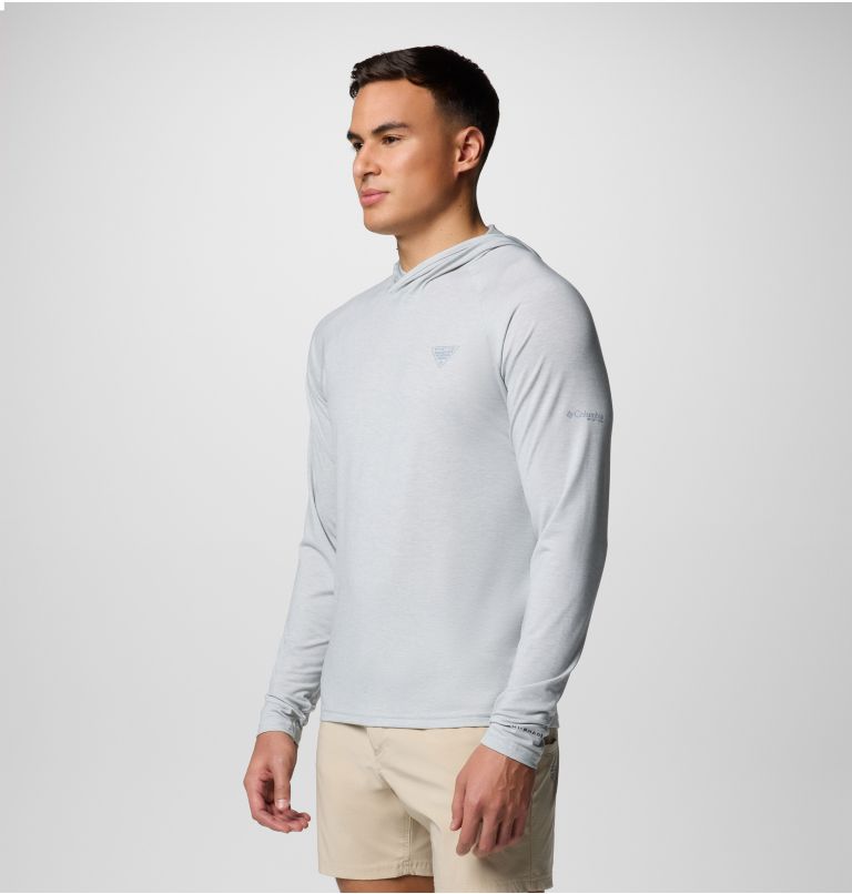 Men's PFG Uncharted Hoodie - Tall, Color: Cool Grey Heather, image 4
