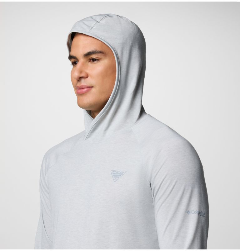 Men's PFG Uncharted Hoodie - Tall, Color: Cool Grey Heather, image 5