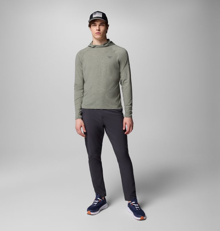 Men's PFG Uncharted Hoodie - Tall, Color: Cypress Heather, image 9