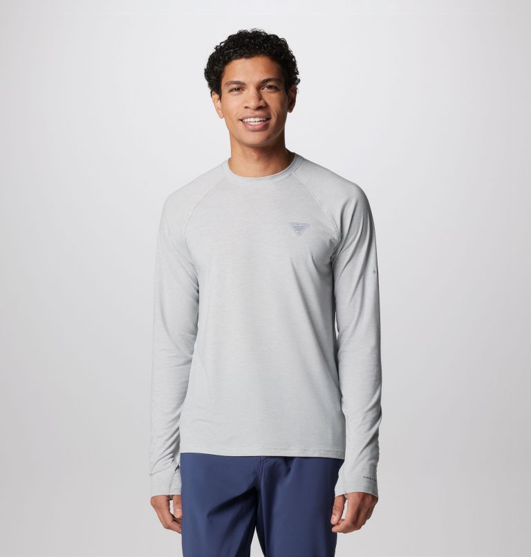 Thumbnail: Men's PFG Uncharted Long Sleeve Shirt, Color: Cool Grey Heather, image 1