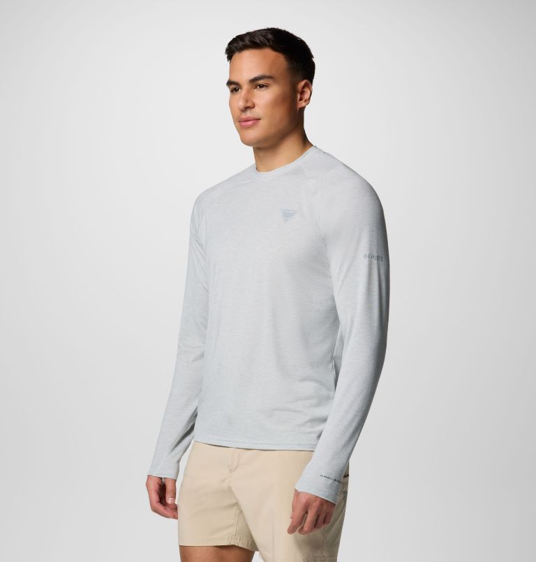 Men's PFG Uncharted Long Sleeve Shirt, Color: Cool Grey Heather, image 4
