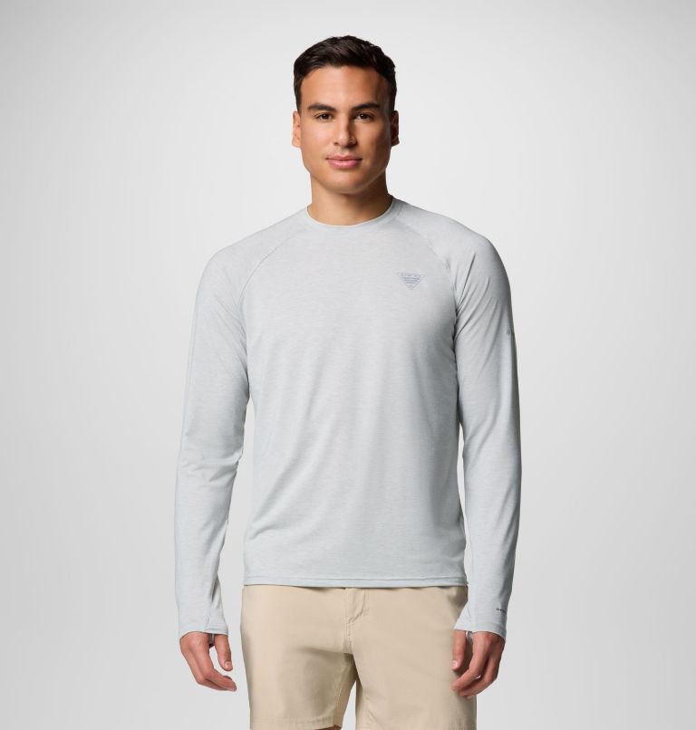 Men's PFG Uncharted Long Sleeve Shirt, Color: Cool Grey Heather, image 1