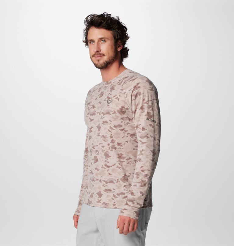 Men's PFG Uncharted Technical Long Sleeve T-Shirt, Color: Crushed Clay Uncharted Waters, image 4