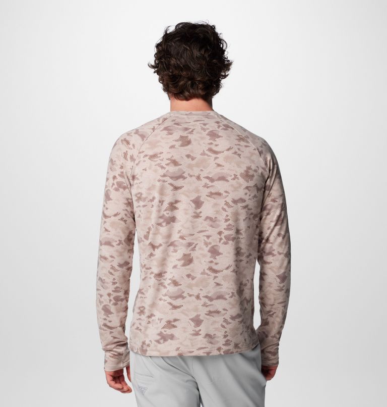 Men's PFG Uncharted Technical Long Sleeve T-Shirt, Color: Crushed Clay Uncharted Waters, image 2
