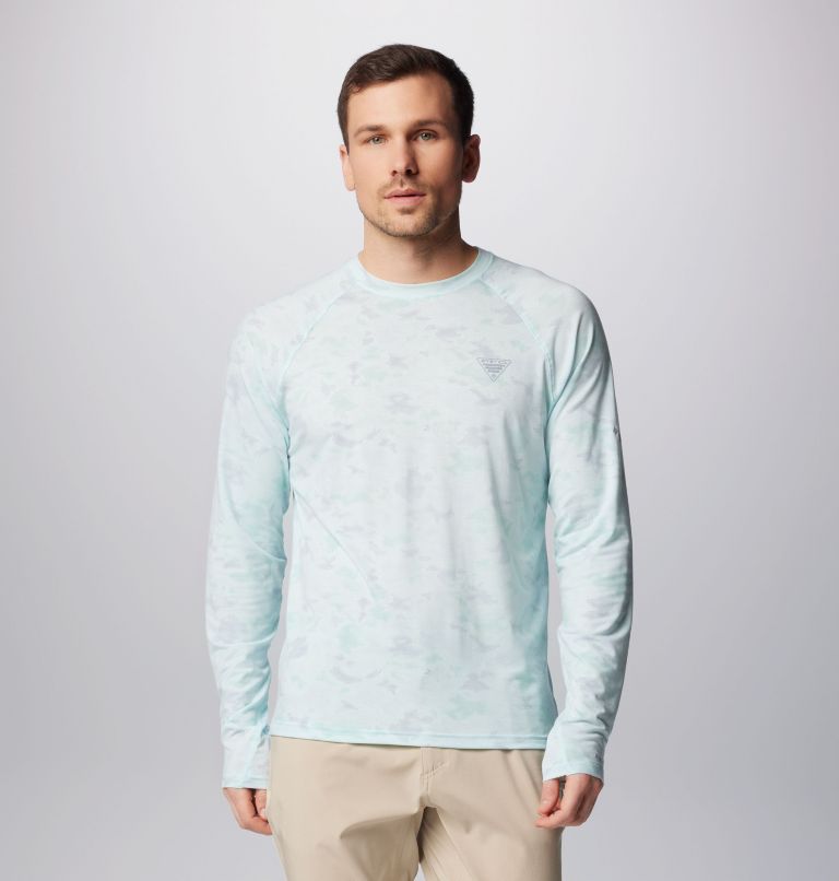 Thumbnail: Men's PFG Uncharted Long Sleeve Shirt, Color: Icy Morn Uncharted Waters, image 1