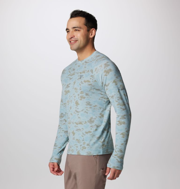 Men's PFG Uncharted Technical Long Sleeve T-Shirt, Color: Crushed Blue Uncharted Waters, image 4