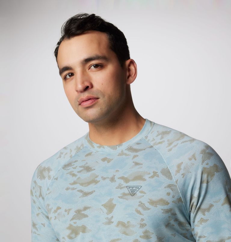 Men's PFG Uncharted Technical Long Sleeve T-Shirt, Color: Crushed Blue Uncharted Waters, image 5