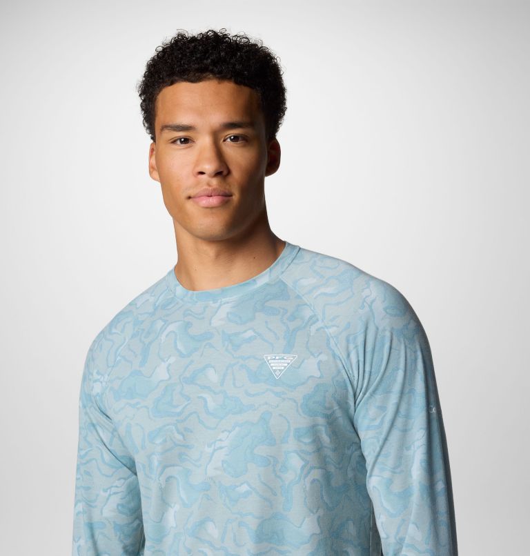 Men's PFG Uncharted Long Sleeve Shirt, Color: Crushed Blue Swamplands, image 5
