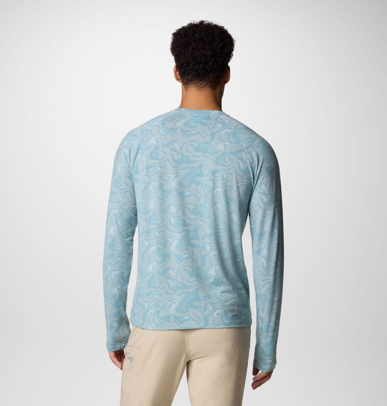 Men's PFG Uncharted Long Sleeve Shirt, Color: Crushed Blue Swamplands, image 3