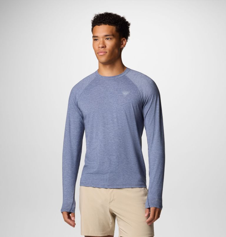 Men's PFG Uncharted Long Sleeve Shirt, Color: Nocturnal Heather, image 1
