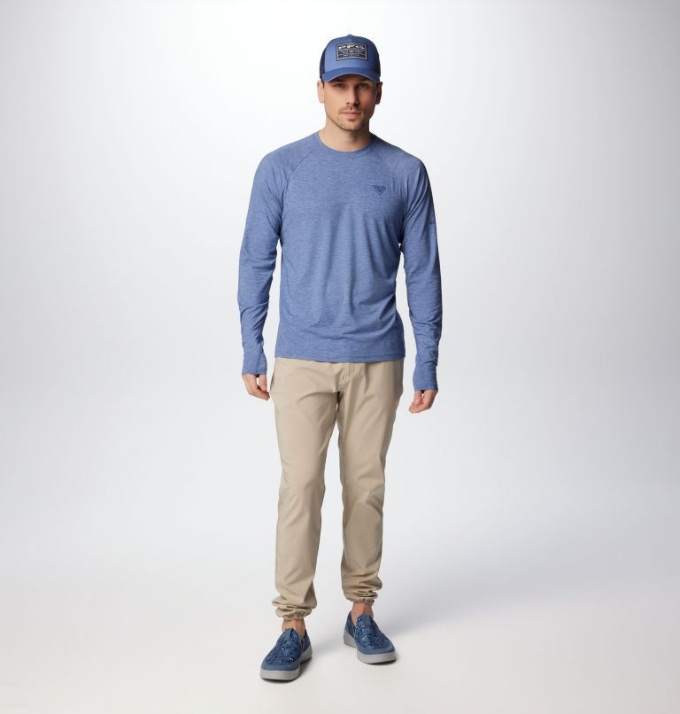 Men's PFG Uncharted Long Sleeve Shirt, Color: Bluebell Heather, image 3