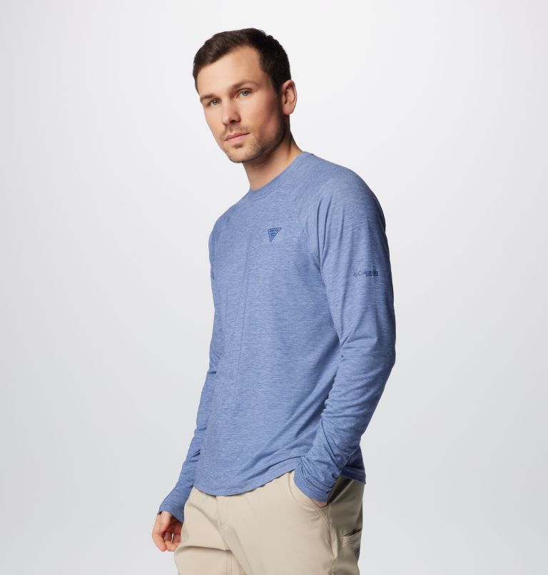 Men's PFG Uncharted Long Sleeve Shirt, Color: Bluebell Heather, image 4