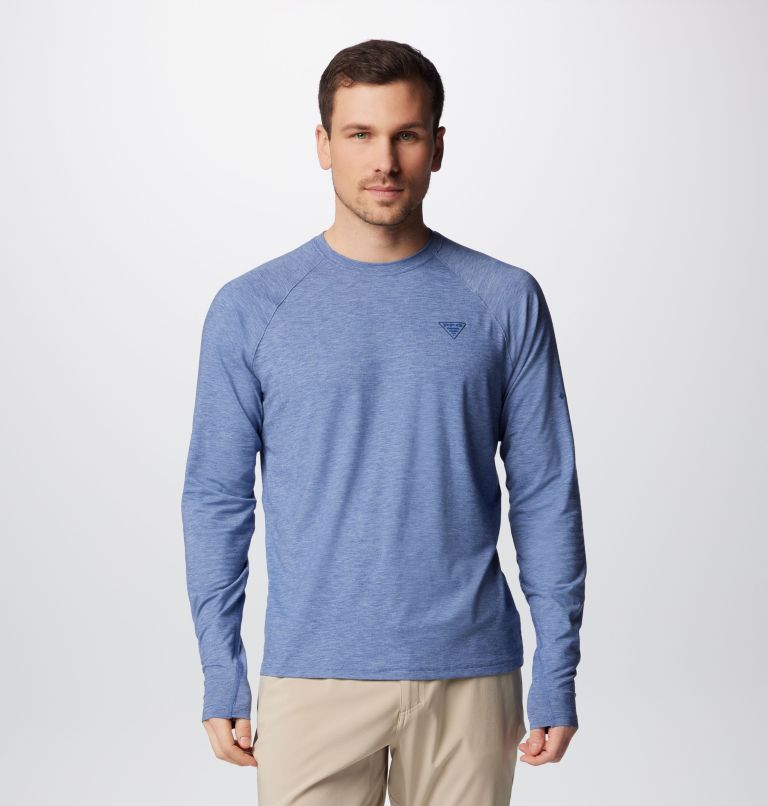 Men's PFG Uncharted Long Sleeve Shirt, Color: Bluebell Heather, image 1