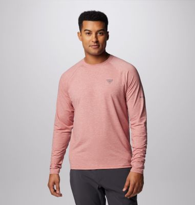 Columbia PFG Men's Fishing Shirt Long Sleeve Pink Size 2XL 