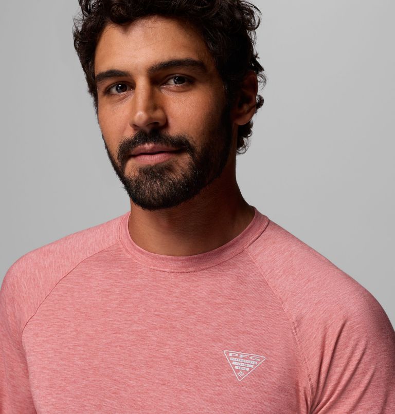 Men's PFG Uncharted Long Sleeve Shirt, Color: Rosewood Heather, image 5